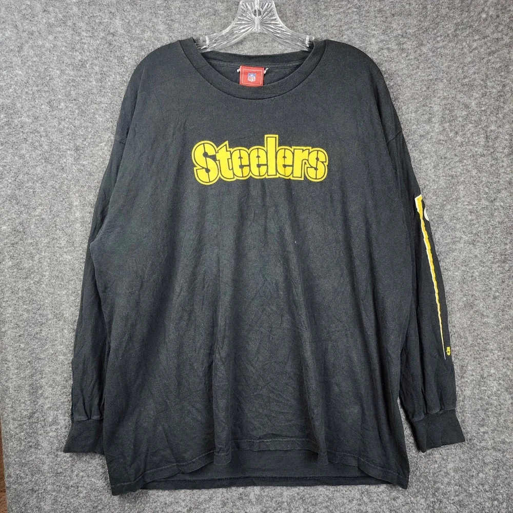 NFL Pittsburgh Steelers Long Sleeve Shirt Mens XL Black VF Imagewear Graphic Tee